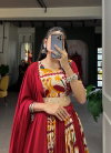 Maroon Colour Rayon With Plain Printed Silk Lehenga With Blouse Dupatta Wholesale Online